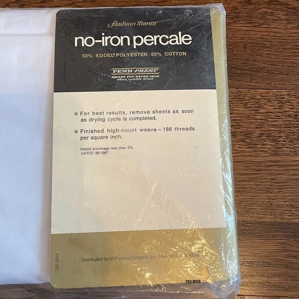 Vtg new in packaging JCPenney one‎ flat white percale sheet for double bed